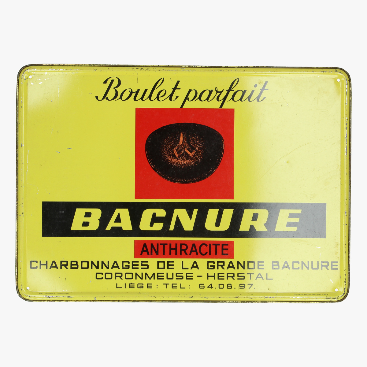 Afbeeldingen van blikken reclame 1964 boulet parfait bacnure antracite 