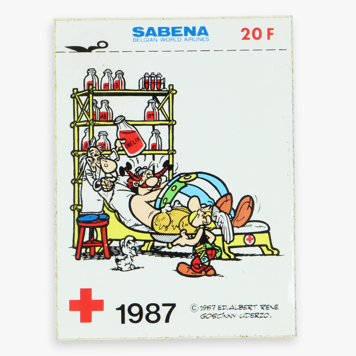 Afbeeldingen van sticker rode kruis astrix & obélix - sabena - 1987