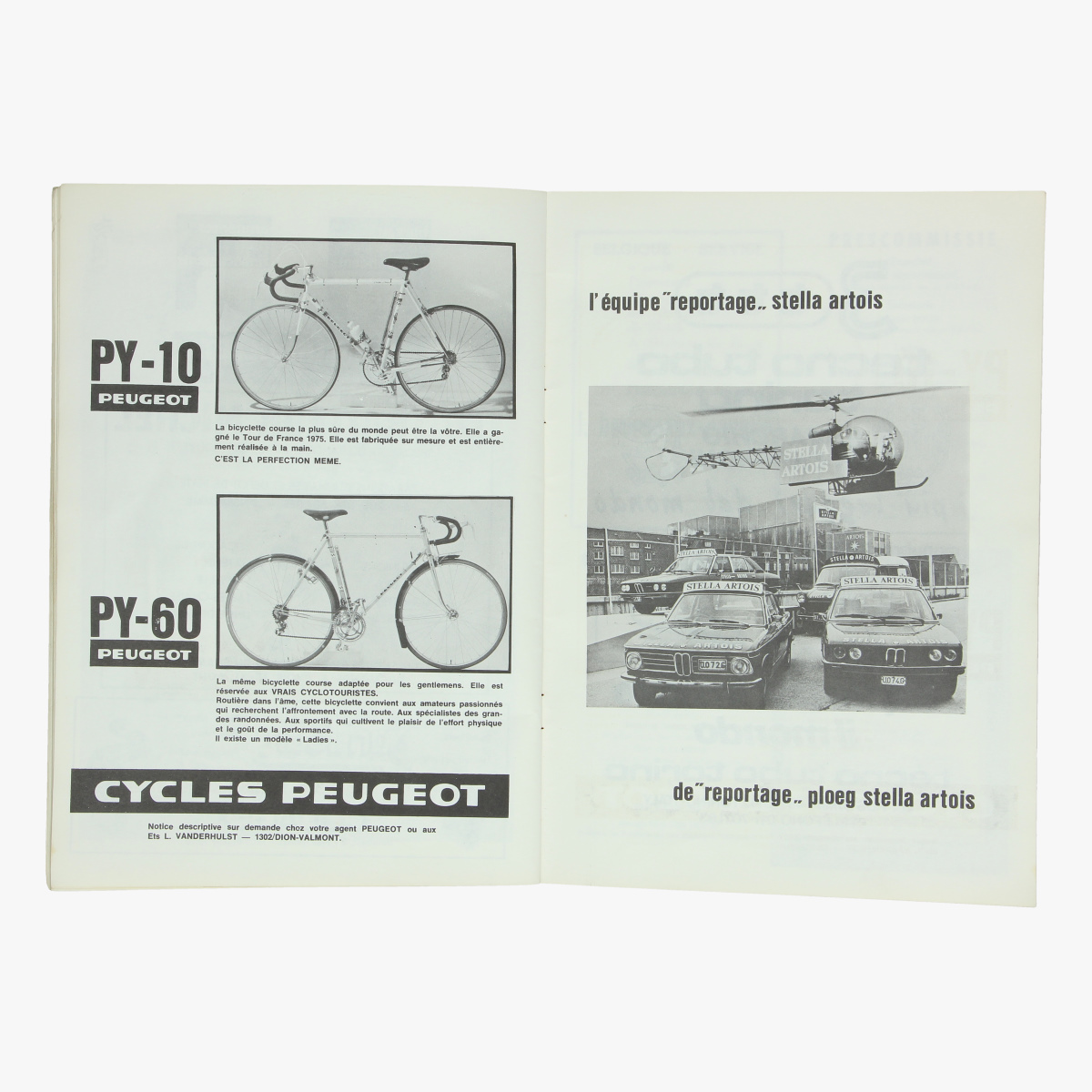 Afbeeldingen van boekje officieel programma wereldkampioenschap wielrennen op de weg belgie 1975 met verschillende handtekeningen