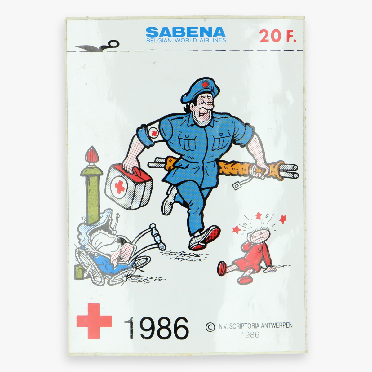 Afbeeldingen van sticker jerome - rode kruis - sabena - 1986