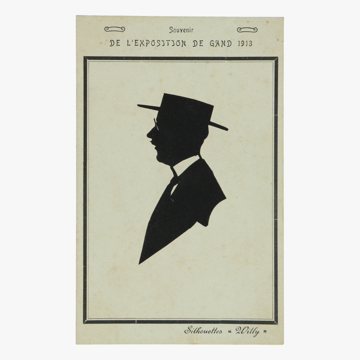 Afbeeldingen van postkaart wereldtentoonstelling gent 1913 silhouettes Willy