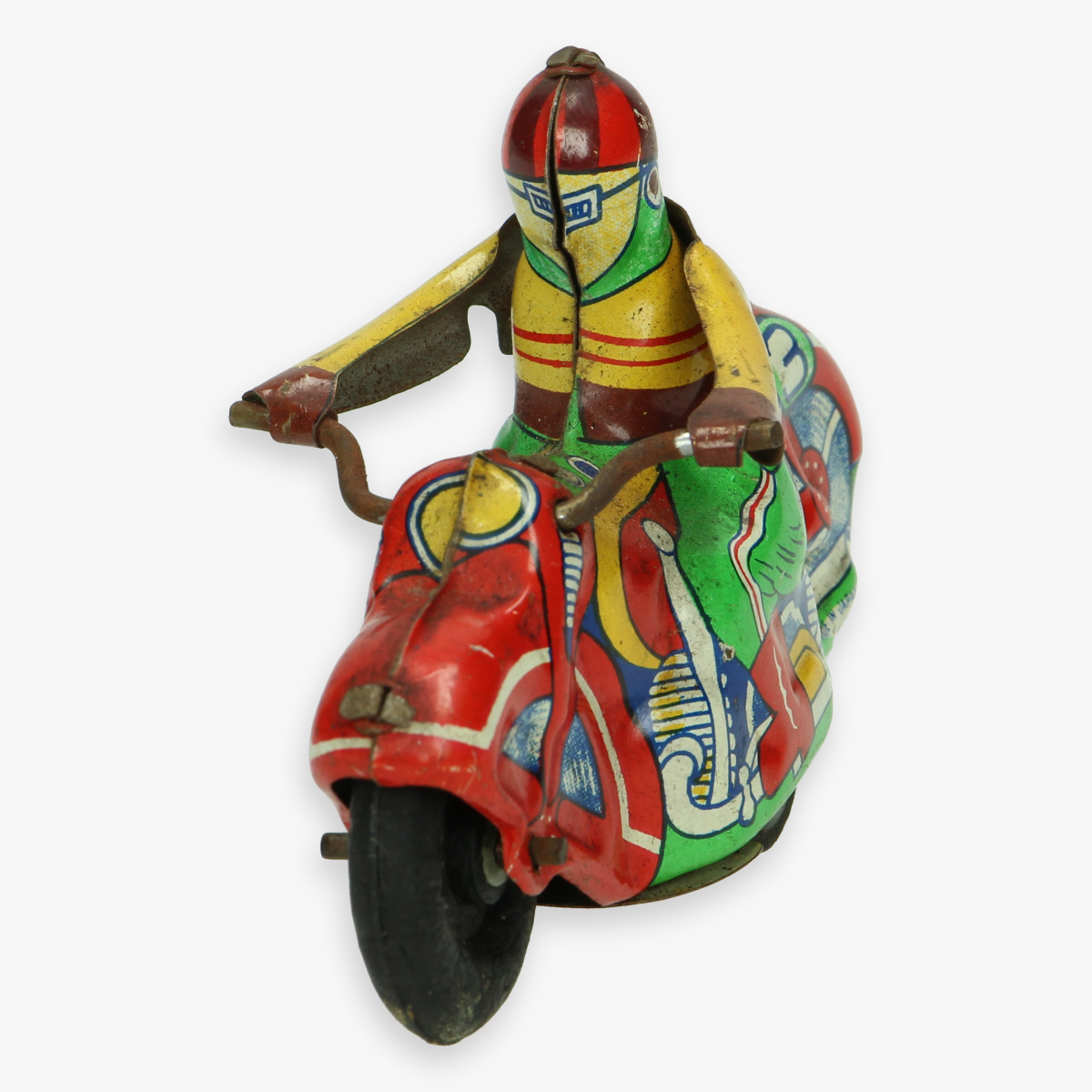 Afbeeldingen van tin toy motorcycle made japan alps trad mark