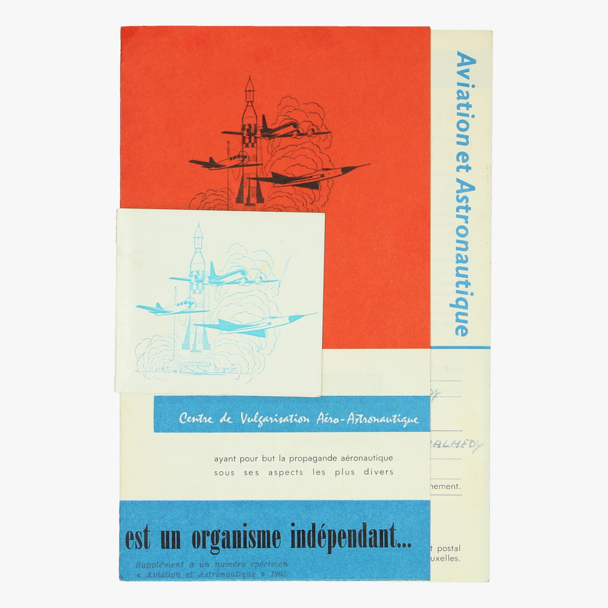 Afbeeldingen van info en bestelbon boeken luchtvaart en ruimtevaart 1962