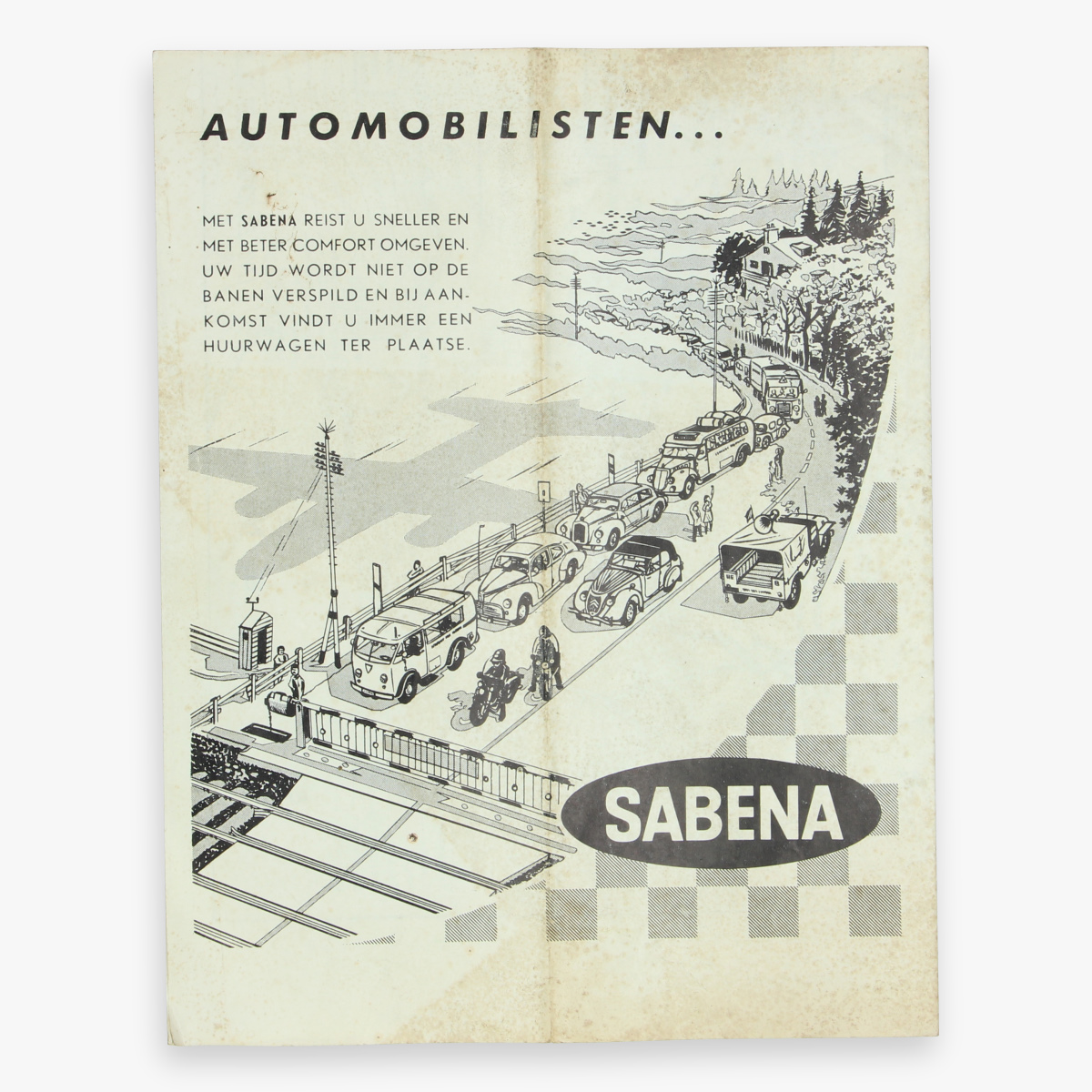 Afbeeldingen van fleyer automobilisten met sabena reist u sneller ... 1954 - kaart van west europa 