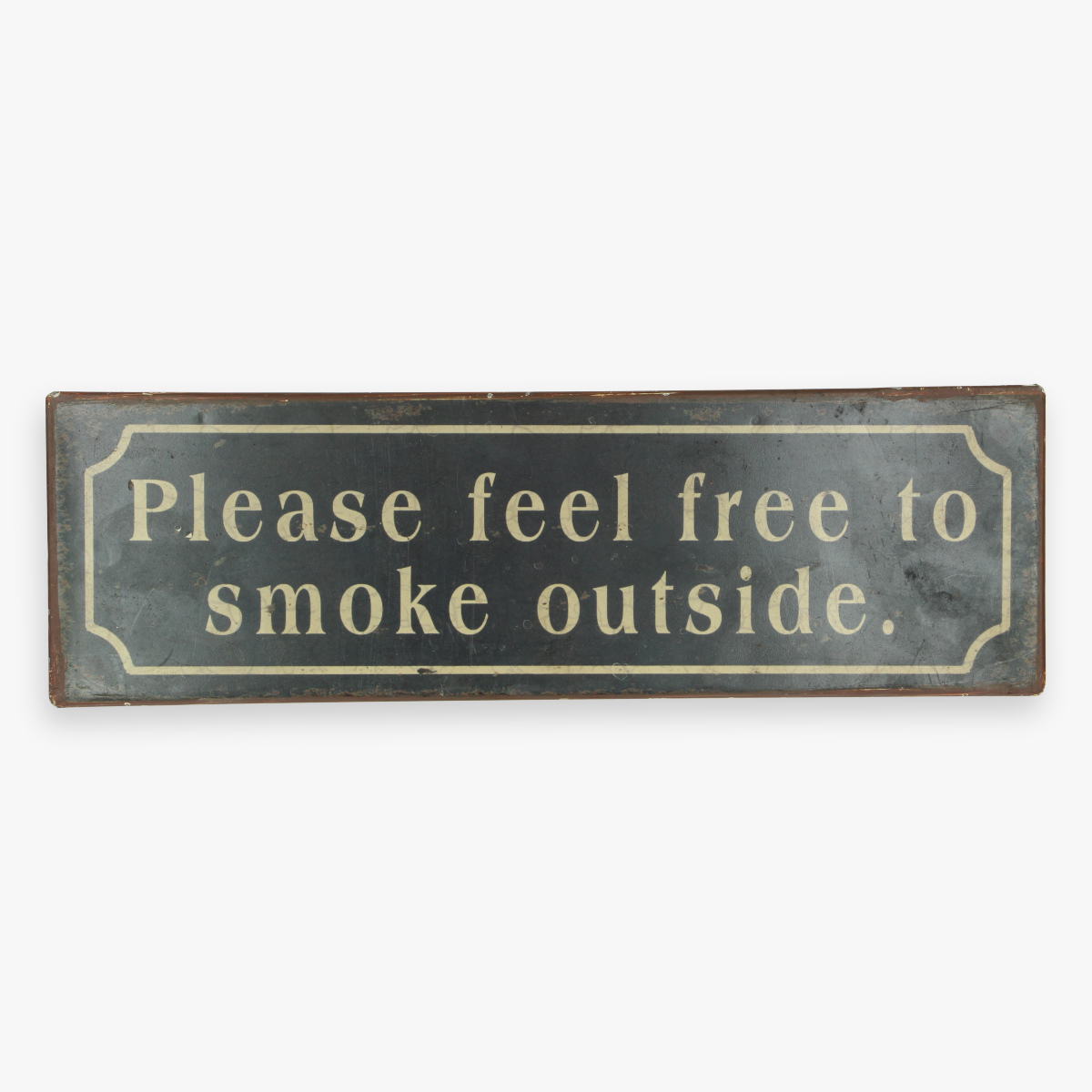 Afbeeldingen van blikken bordje please feel free to smoke outside.