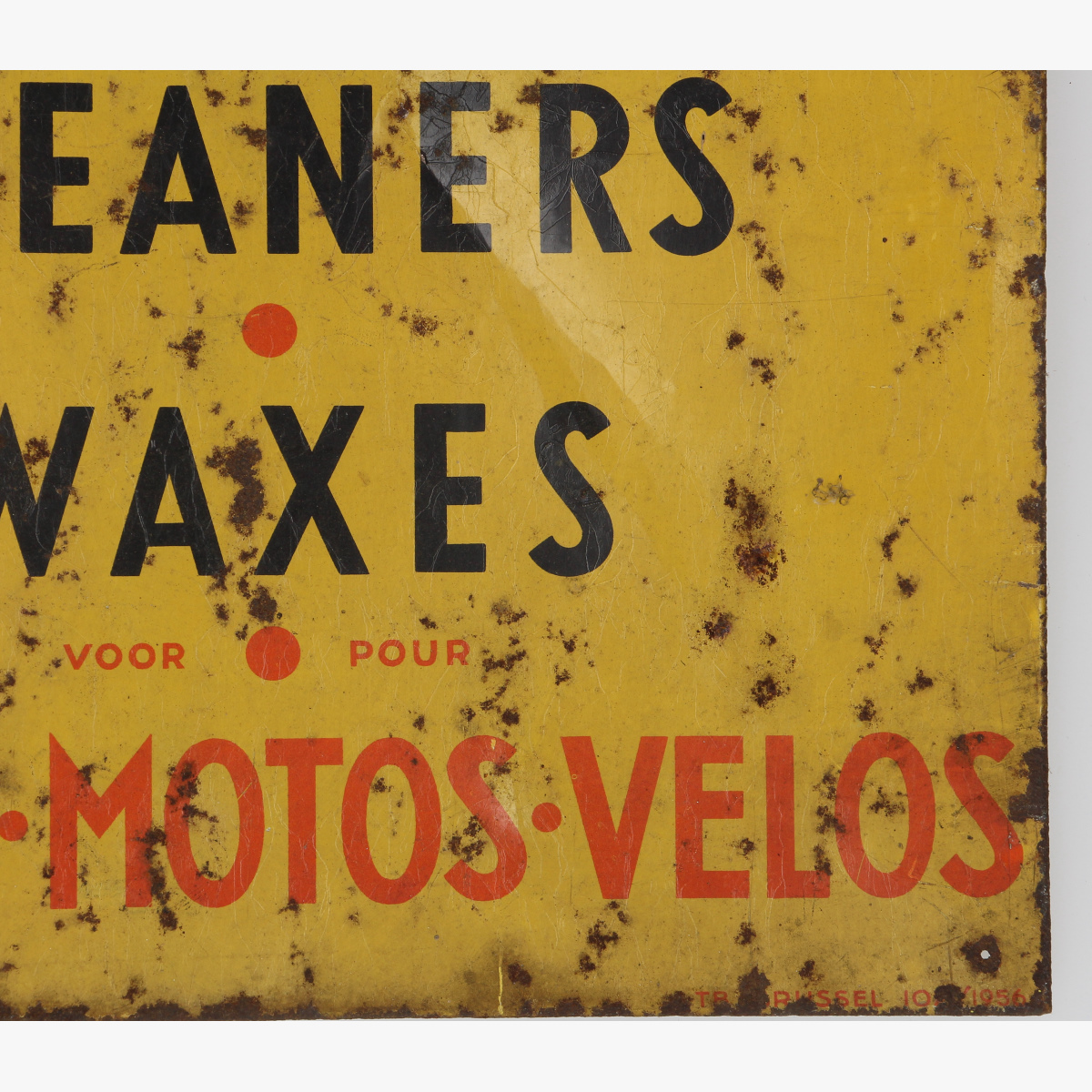 Afbeeldingen van Blikken reclame bordje Valma 1956 POLISHES .CLEANERS.WAXES .AUTO. MOTOS.VELOS