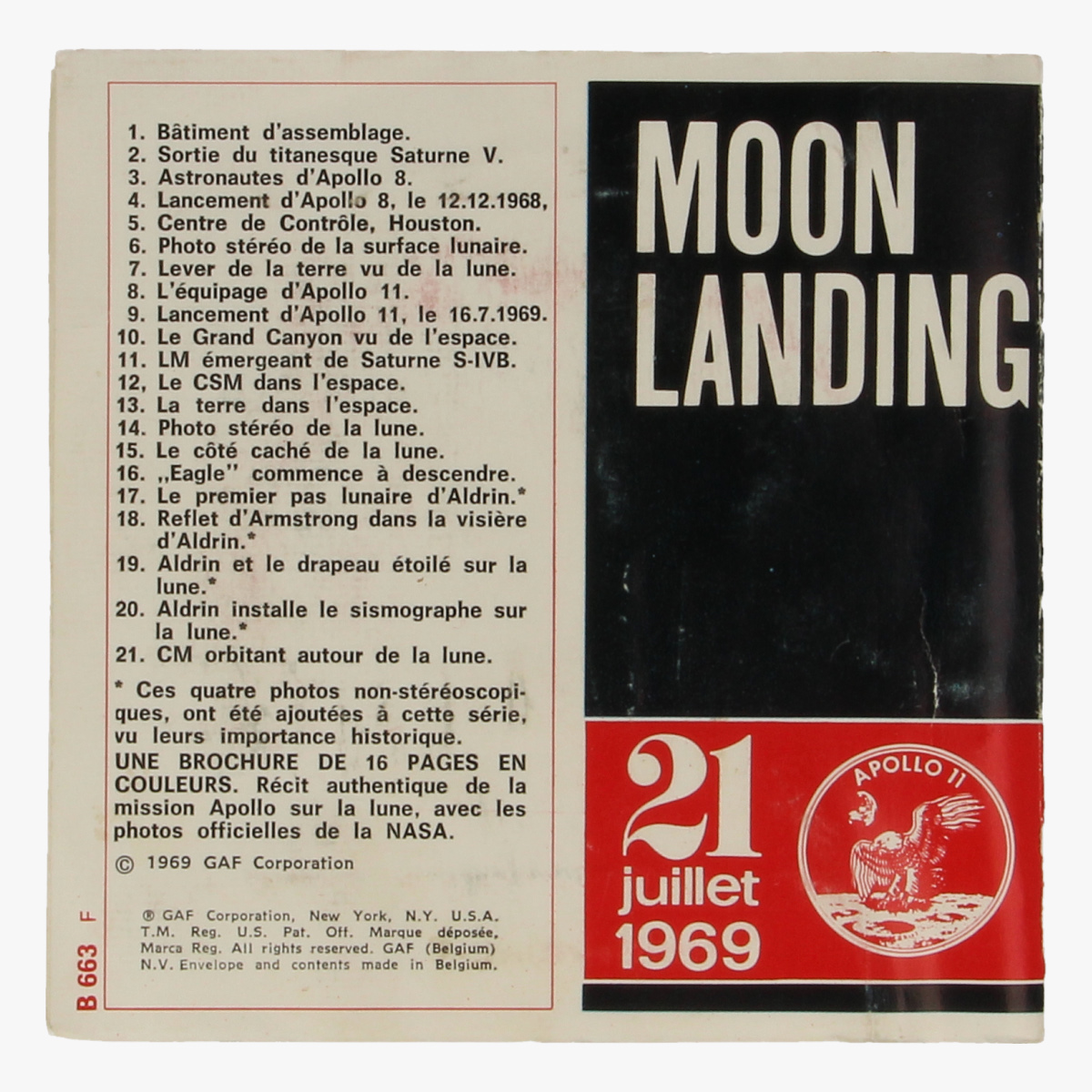 Afbeeldingen van View-master Moonlanding 1969