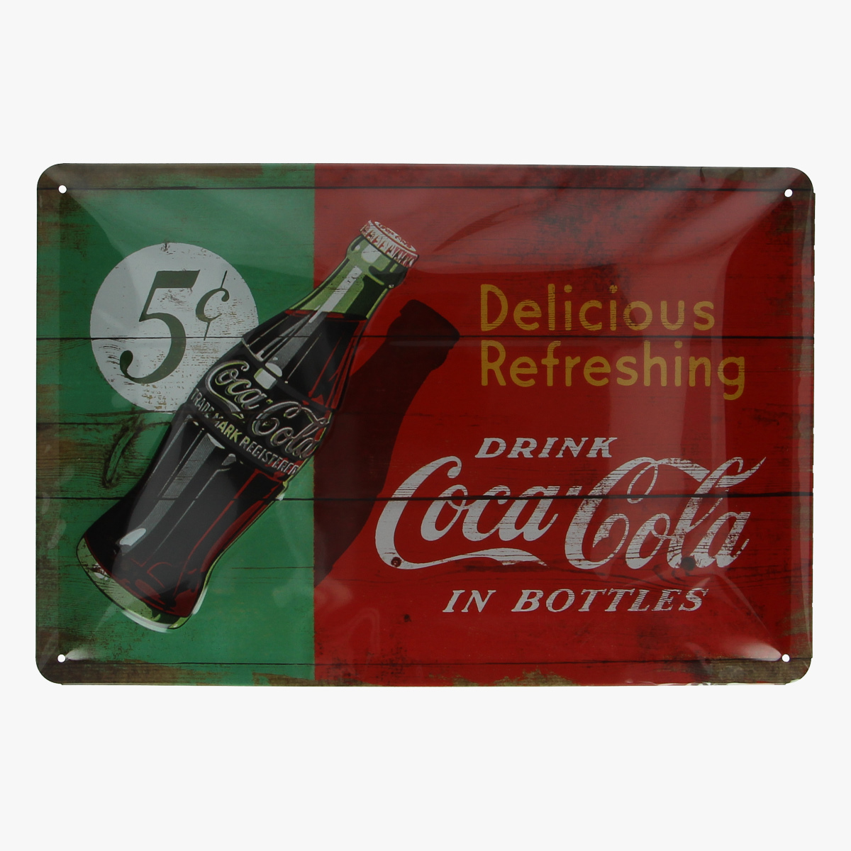 Afbeeldingen van blikken bordje coca cola geseald repro