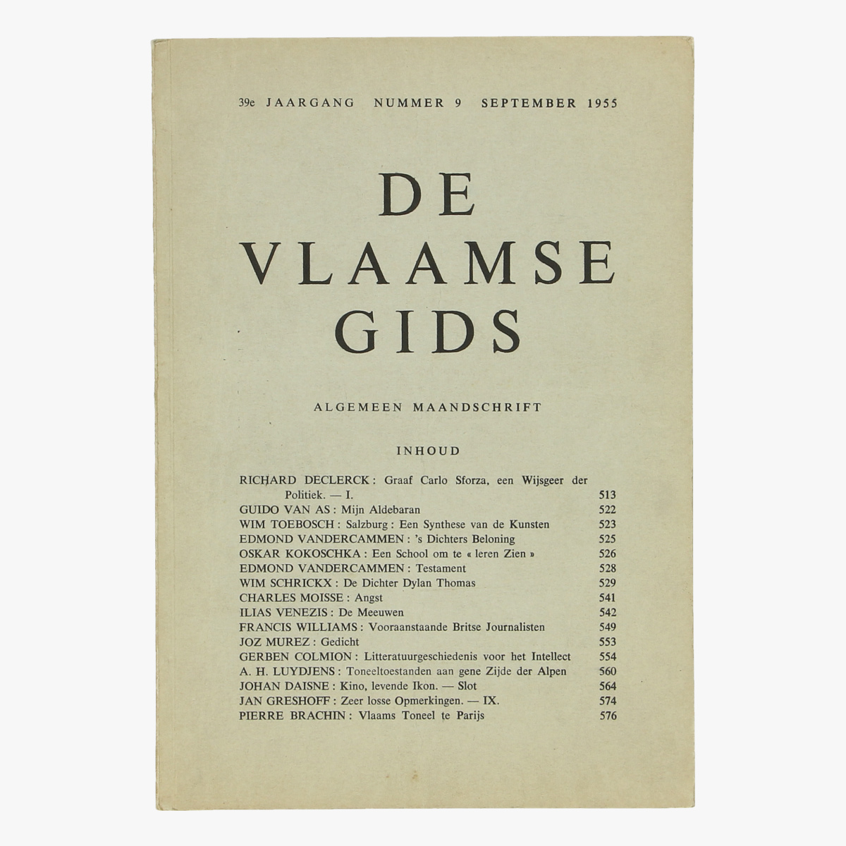 Afbeeldingen van De Vlaamse gids nr 9 1955