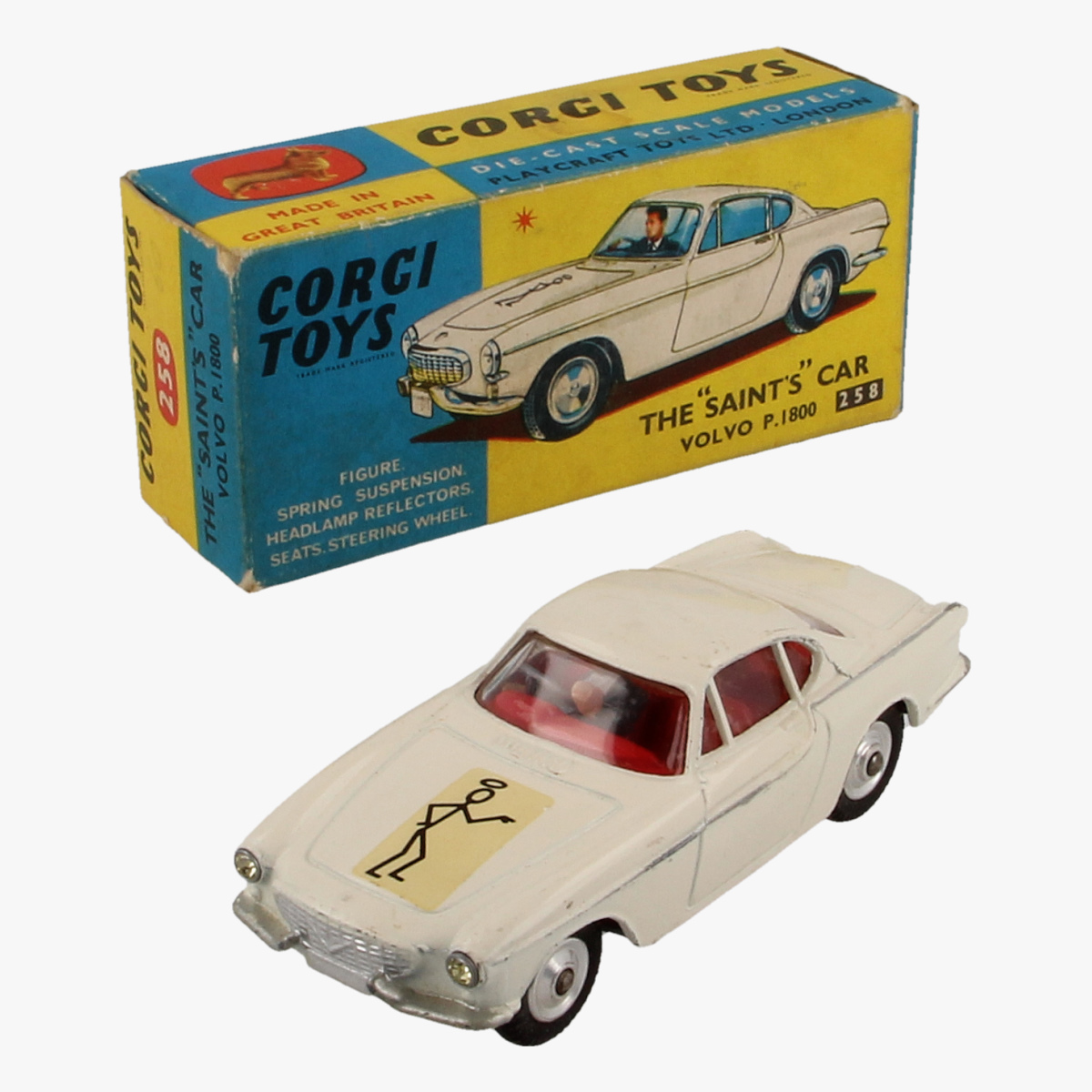 Afbeeldingen van Corgi Toys. The " Saint's" Car, Volvo P.1800. 258.