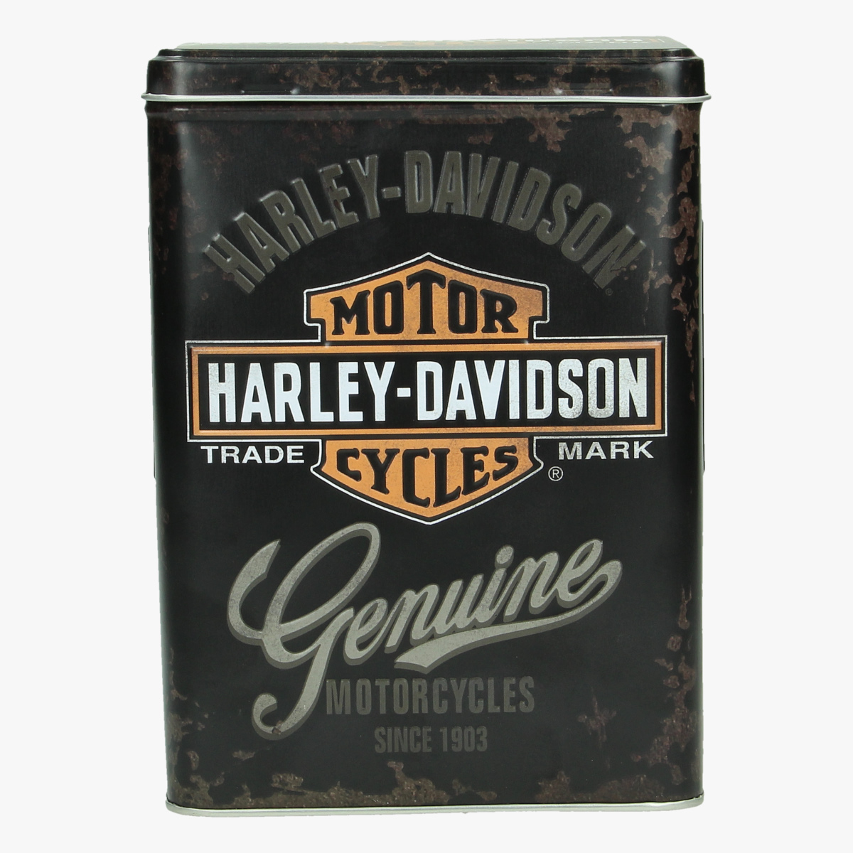 Afbeeldingen van blikken doos harley- davidson genuine motorcycles since 1903 repro