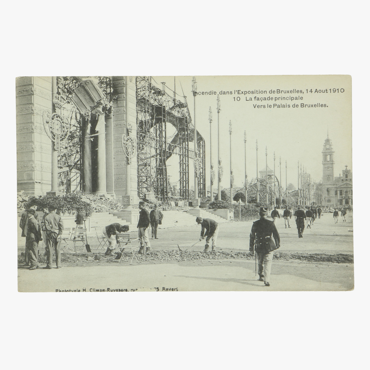Afbeeldingen van postkaart bruxelles exposition 1910 la façade principale  vers le palais de bxl