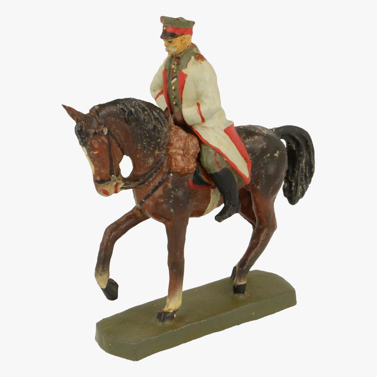 Afbeeldingen van Elastolin soldaatje op paard fabr: elastolin