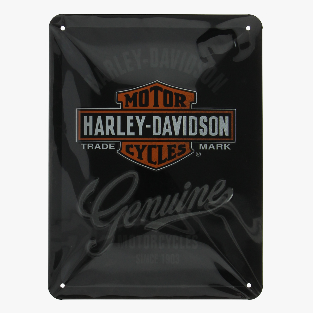Afbeeldingen van blikken bordje Harley-Davidson Genuine repro