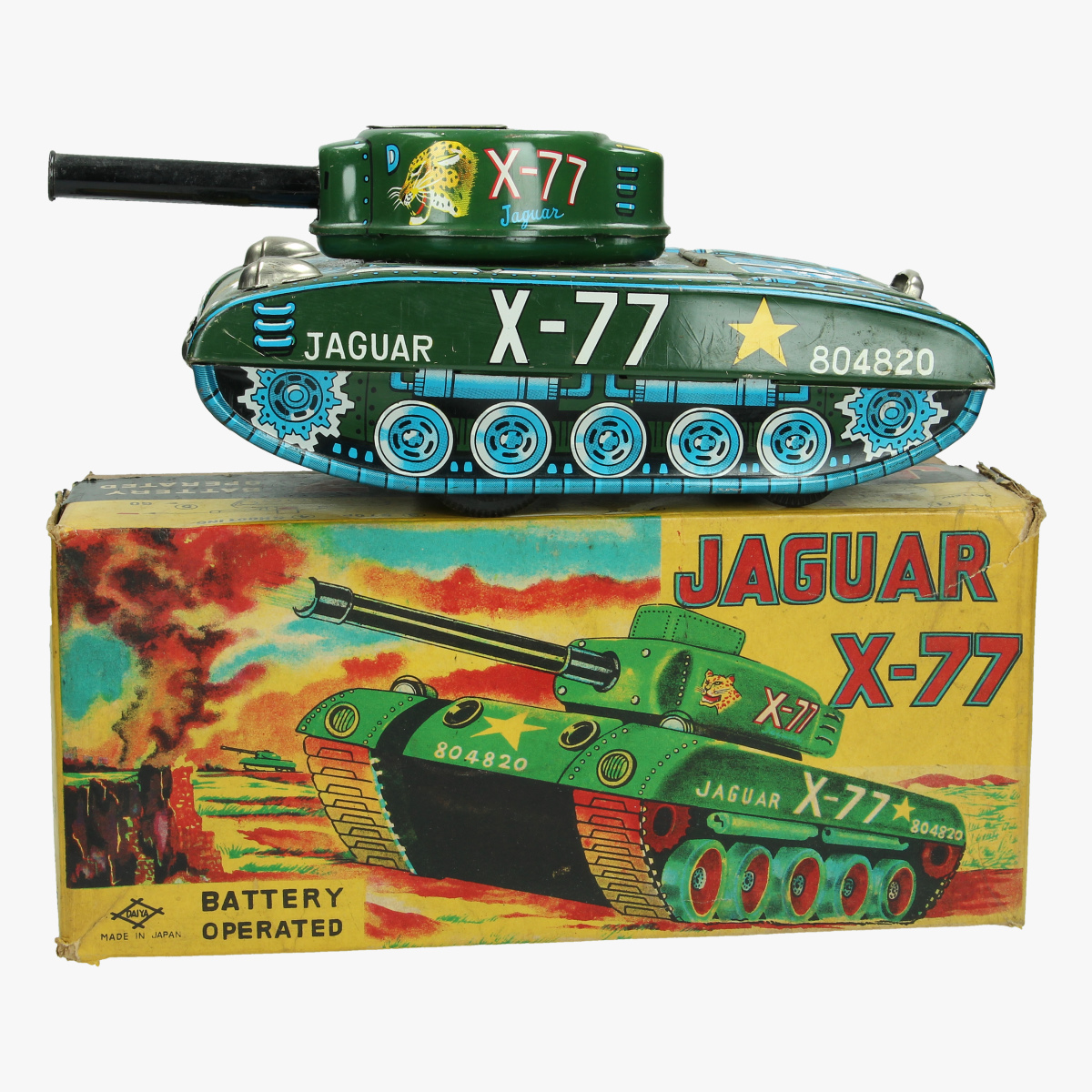 Afbeeldingen van blikken tank jaguar x-77 made in japan battery operated