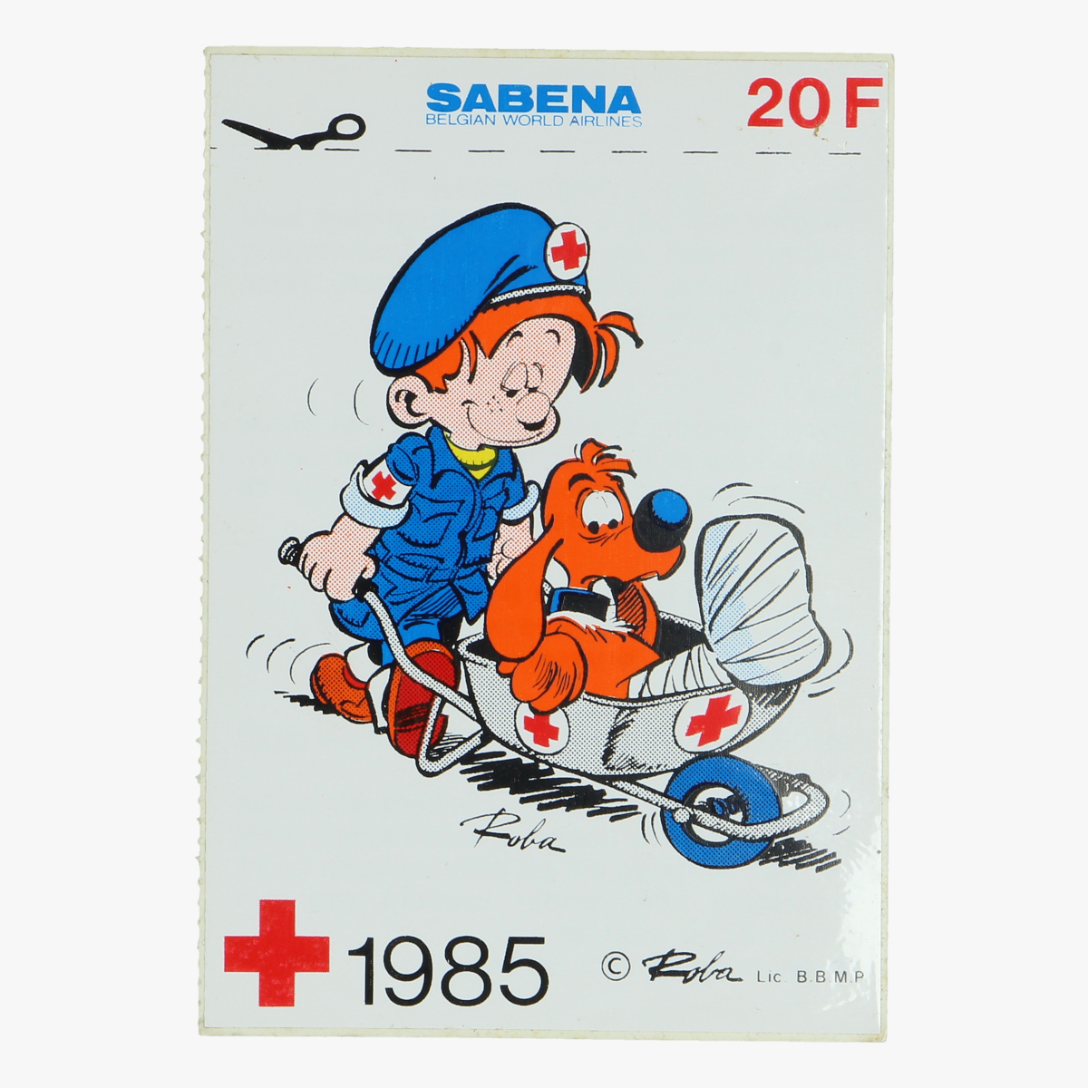 Afbeeldingen van sticker bollie en billie ,sabena, het belgische rode kruis 1985