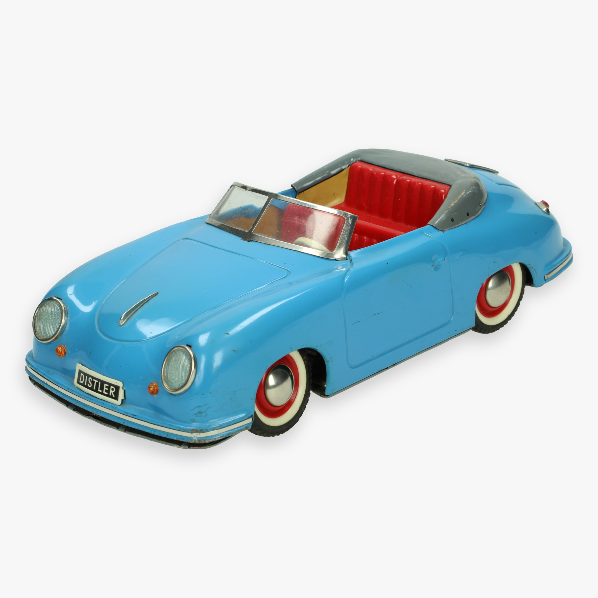 Afbeeldingen van tin toy distler porche 356 blauw jaren 50 electro matic 7500