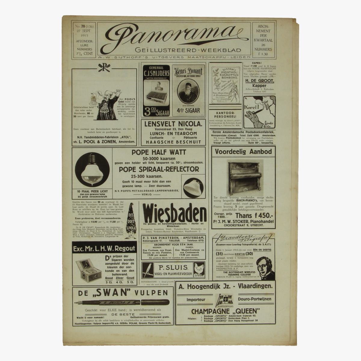 Afbeeldingen van oude weekblad panorama N°78   27 sept. 1915.