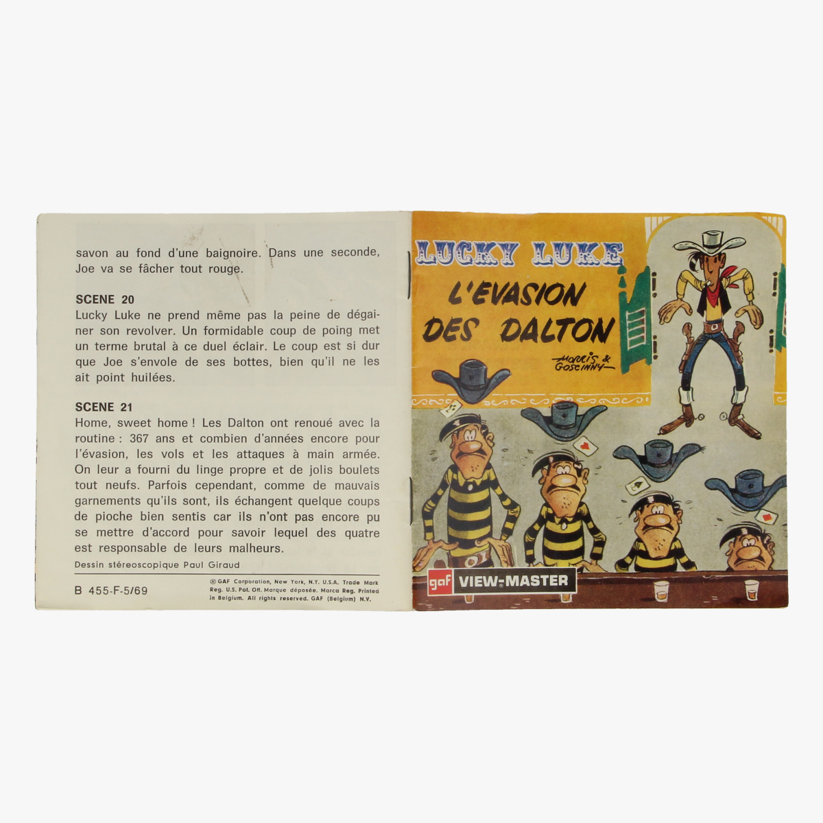 Afbeeldingen van View-Master Lucky Luke. L'evasion des Dalton. Morris&Goscinny. Nr. B-455-F-5/69
