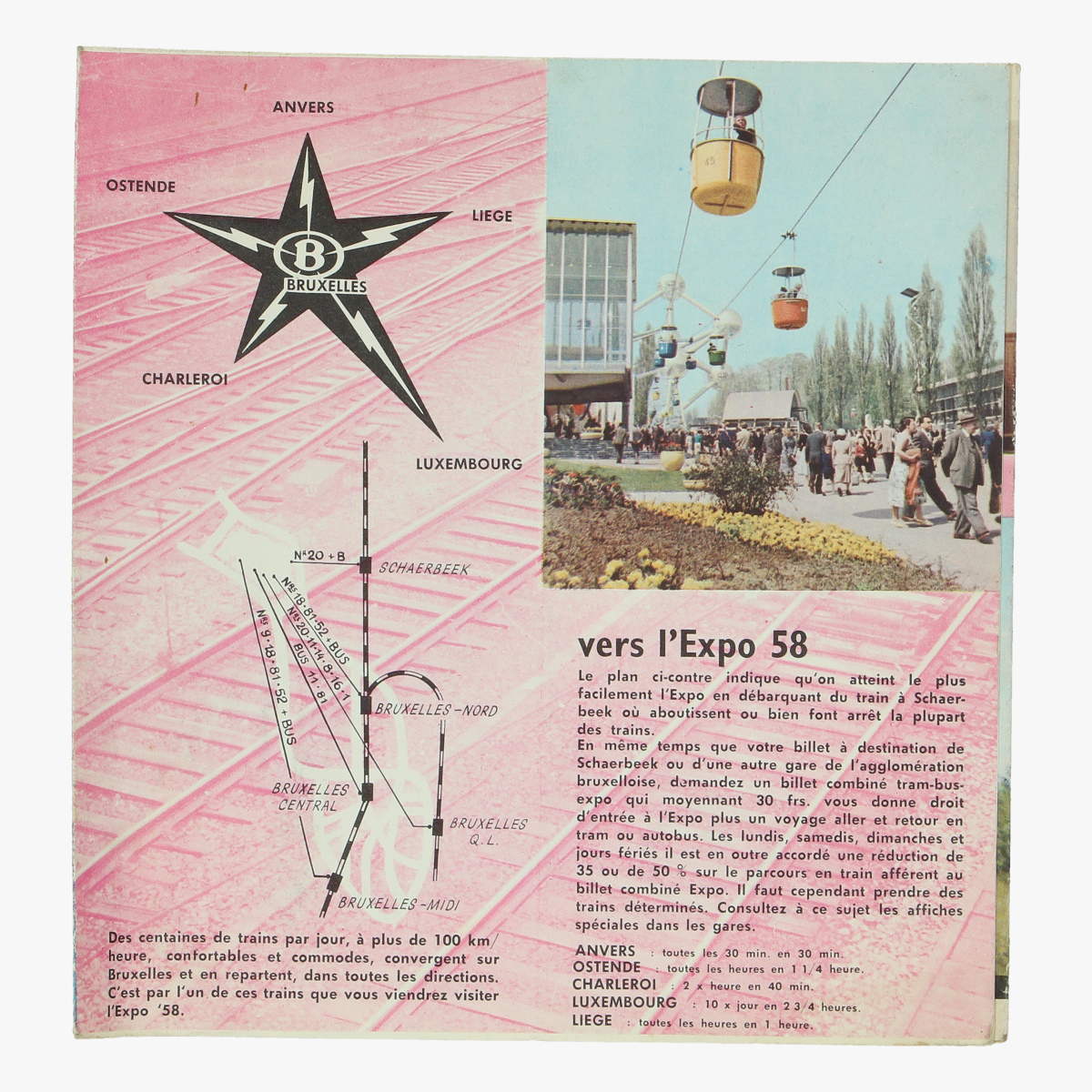 Afbeeldingen van expo 58 folder train-stop (B° 1958°
