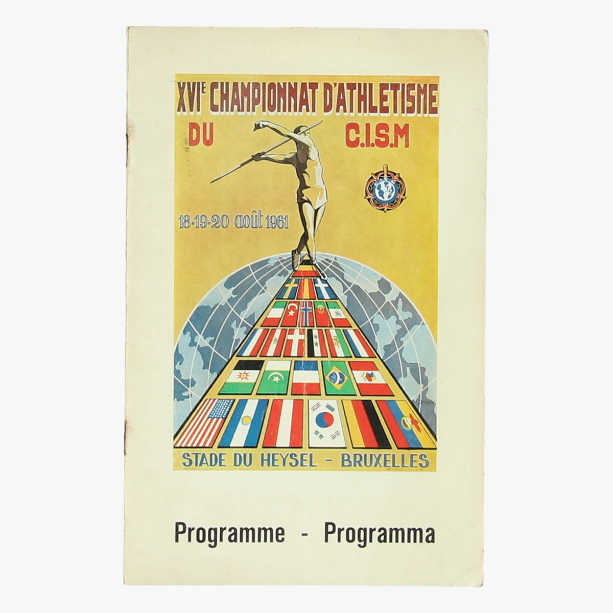 Afbeeldingen van championnat d'athletisme 1961 programma boekje en de uitslagen
