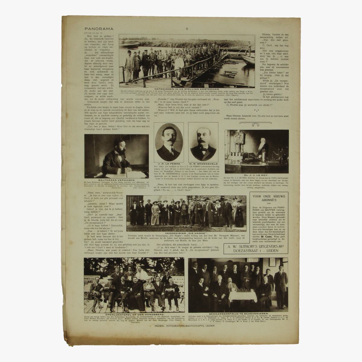 Afbeeldingen van oude weekblad panorama N°59  22 juli 1915.