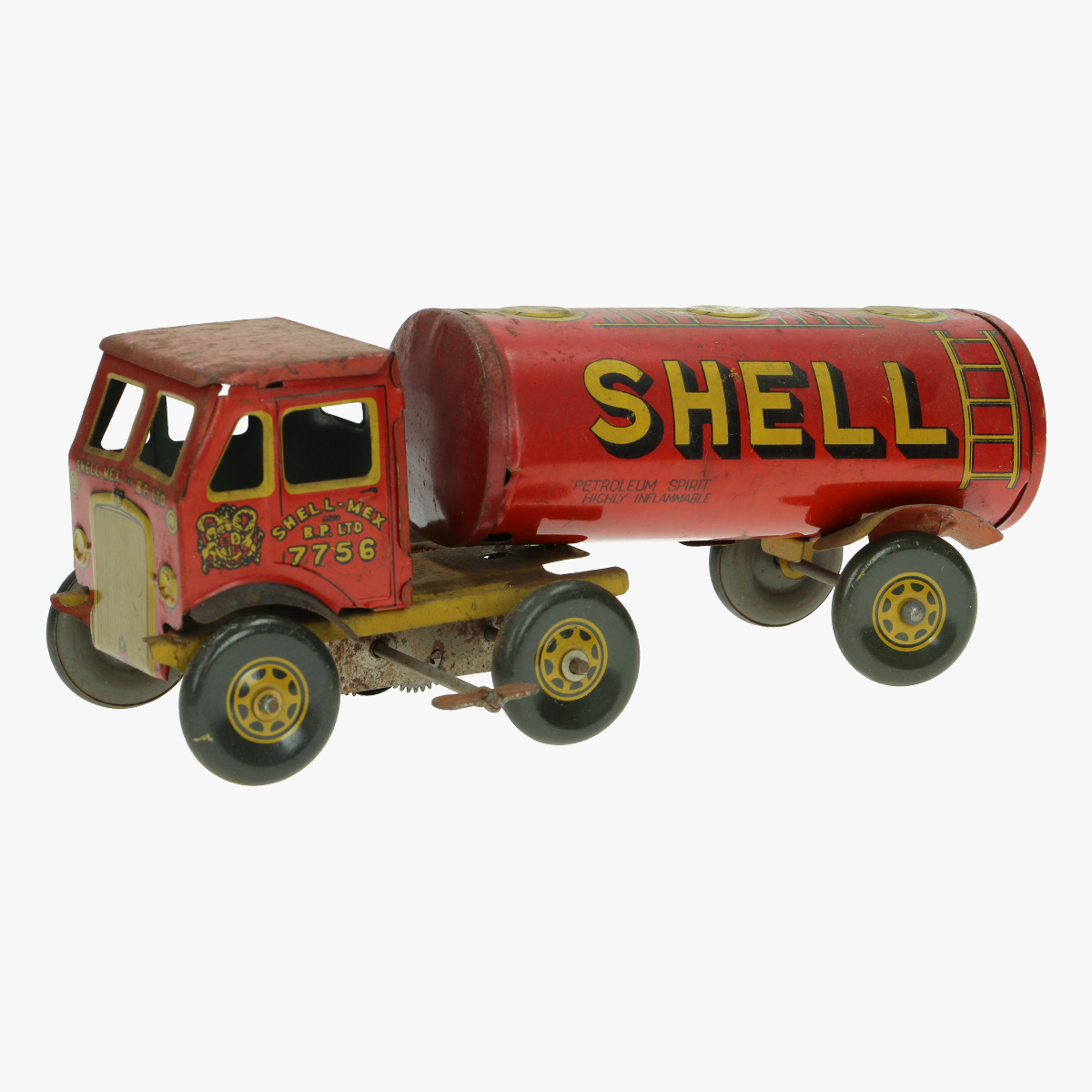 Afbeeldingen van oude blikken tankwagen shell made in GB