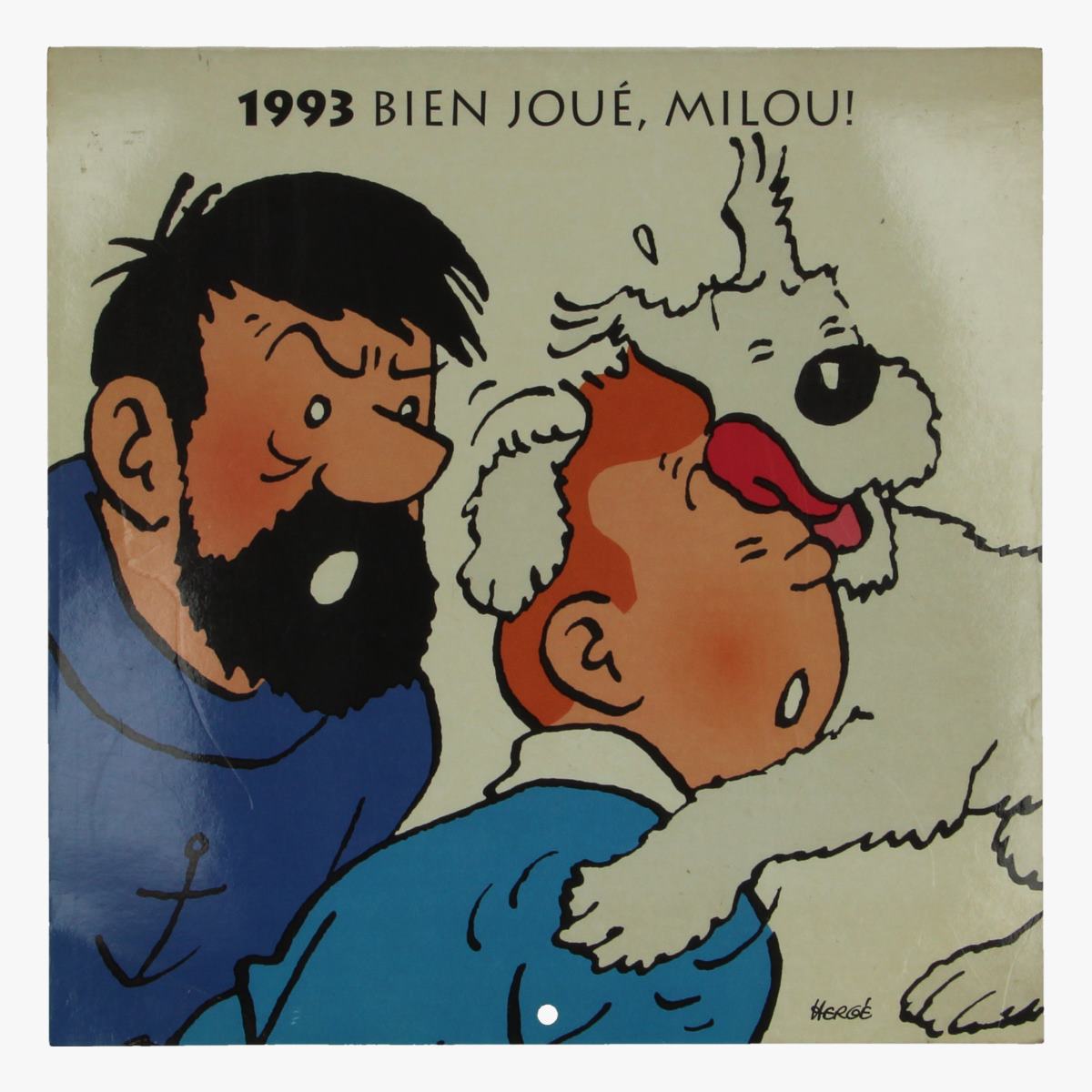 Afbeeldingen van kalender Hergé bien joué, Milou 1993