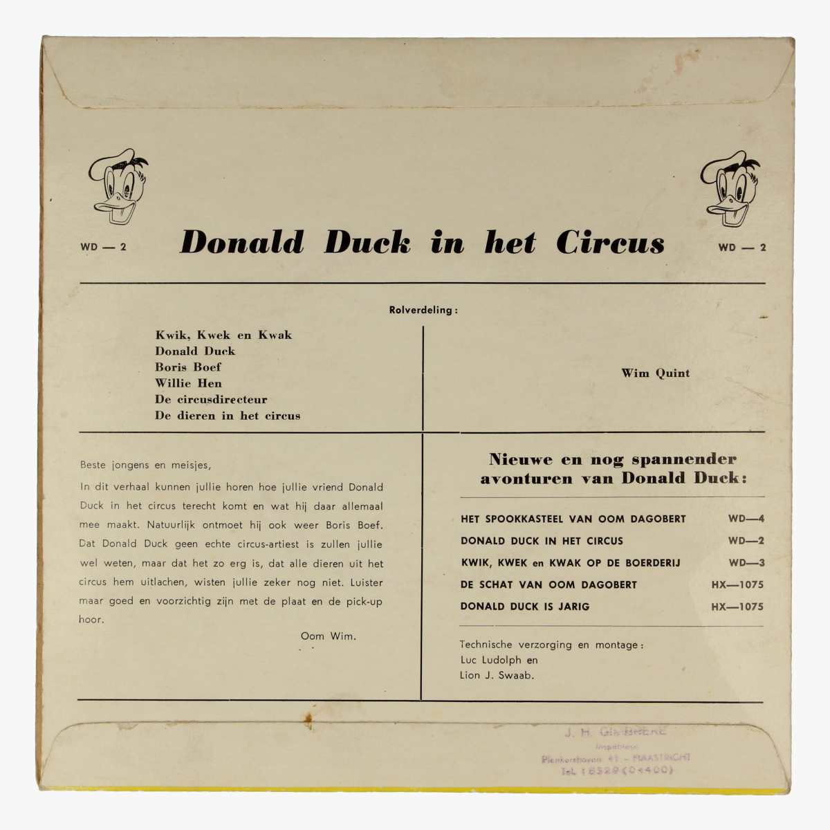 Afbeeldingen van Klein LP Donald Duck in het Circus
