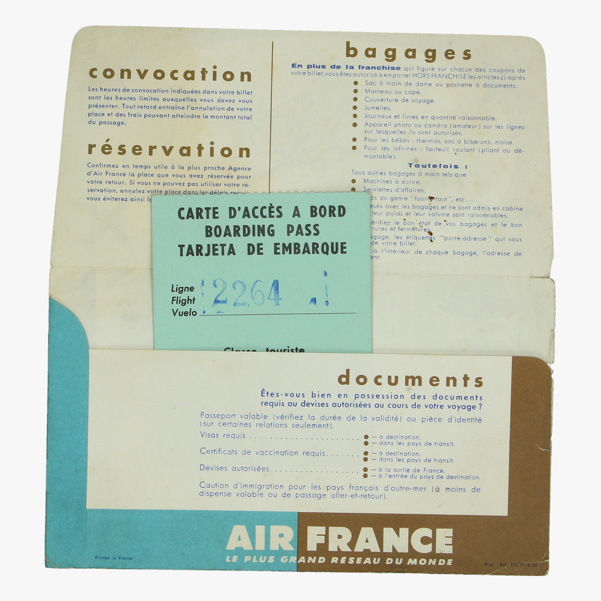 Afbeeldingen van air france boarding pas 1956